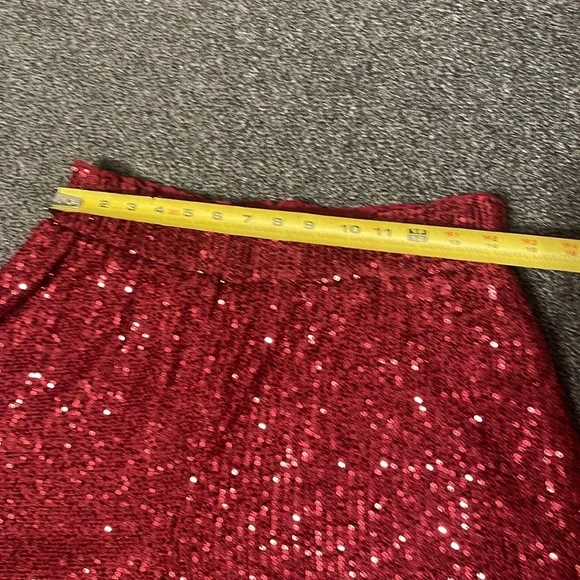 Lulu's Red Sequin Wide Leg Pants - Picture 2 of 8